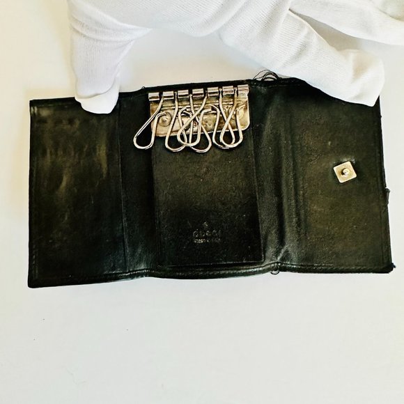 AUTHENTIC GUCCI SIGNATURE LOGO GG KEY HOLDER CASE VINTAGE ITALY 04564.0416 - Picture 7 of 10